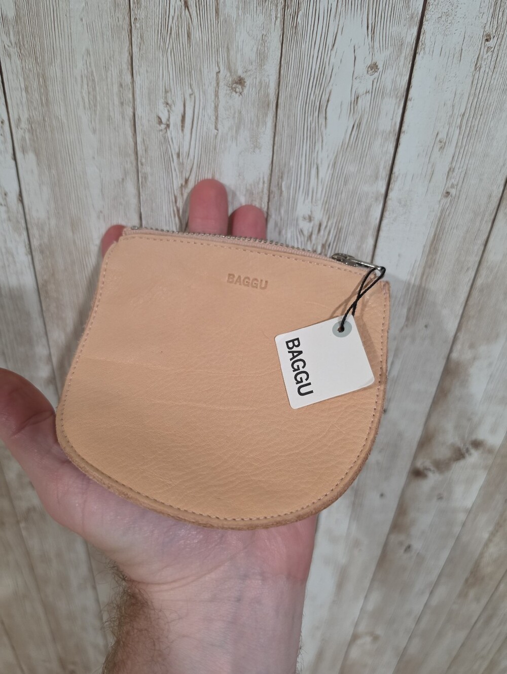 Baggu Milled Leather Small U Pouch Minimalist  NWT